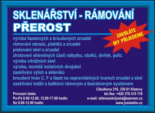 SKLENÁŘSTVÍ - RÁMOVÁNÍ PŘEROST