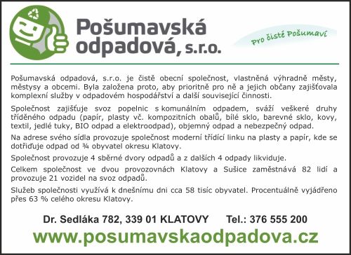 POŠUMAVSKÁ ODPADOVÁ, s.r.o.